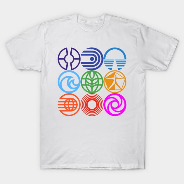 Retro Epcot Logos T-Shirt by GrizzlyPeakApparel